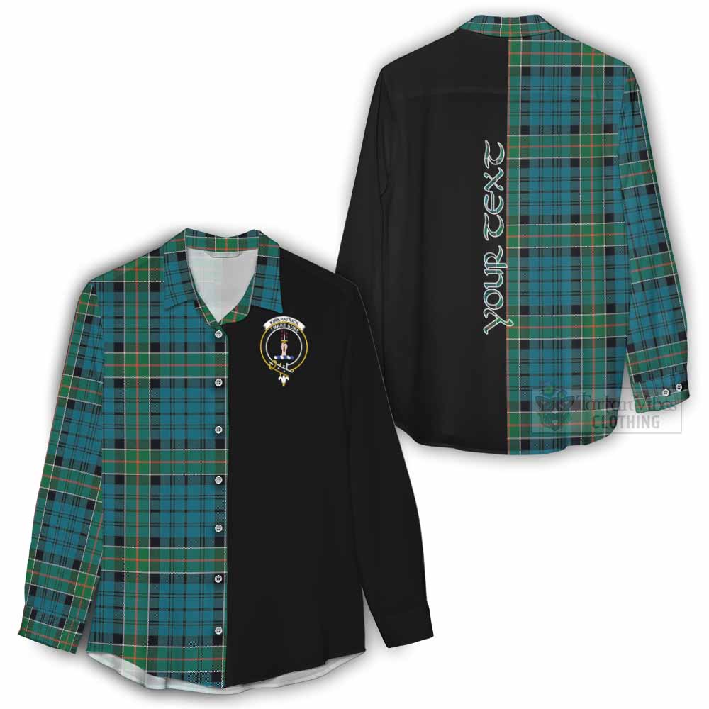 Tartan Vibes Clothing Kirkpatrick Tartan Women's Casual Shirt with Family Crest and Half Of Me Style