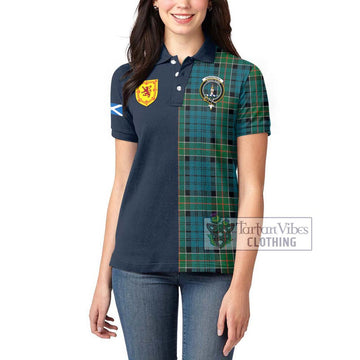 Kirkpatrick Tartan Women's Polo Shirt Alba with Scottish Lion Royal Arm Half Style