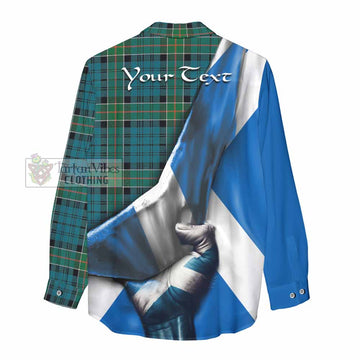 Kirkpatrick Tartan Women's Casual Shirt with Family Crest Scotland Patriotic Style