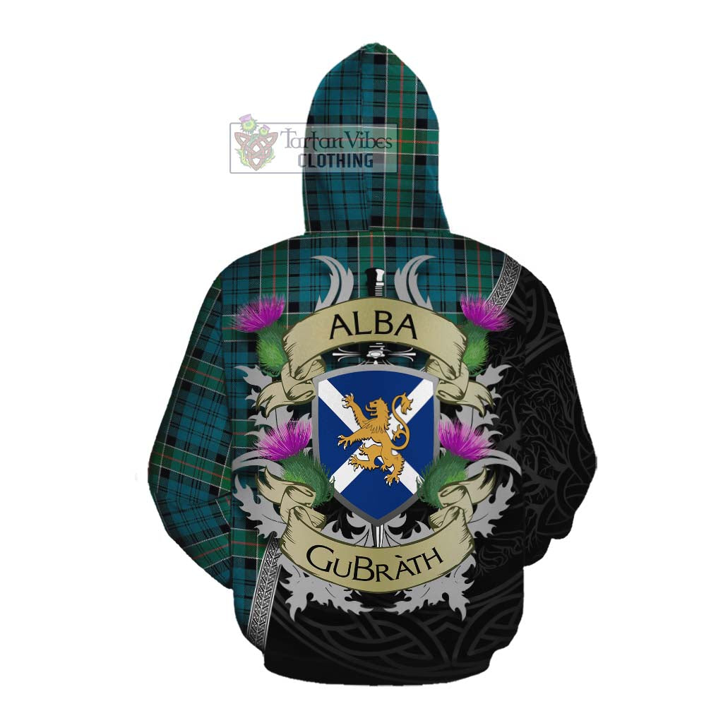 Kirkpatrick Tartan Family Crest Cotton Hoodie Lion Rampant Royal Thistle Shield Celtic Inspired Pullover Hoodie - Tartan Vibes Clothing