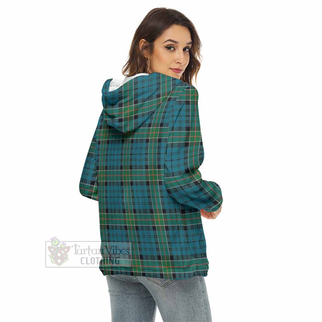 Tartan Vibes Clothing Kirkpatrick Tartan Women's Borg  Half Zip Fleece Hoodie