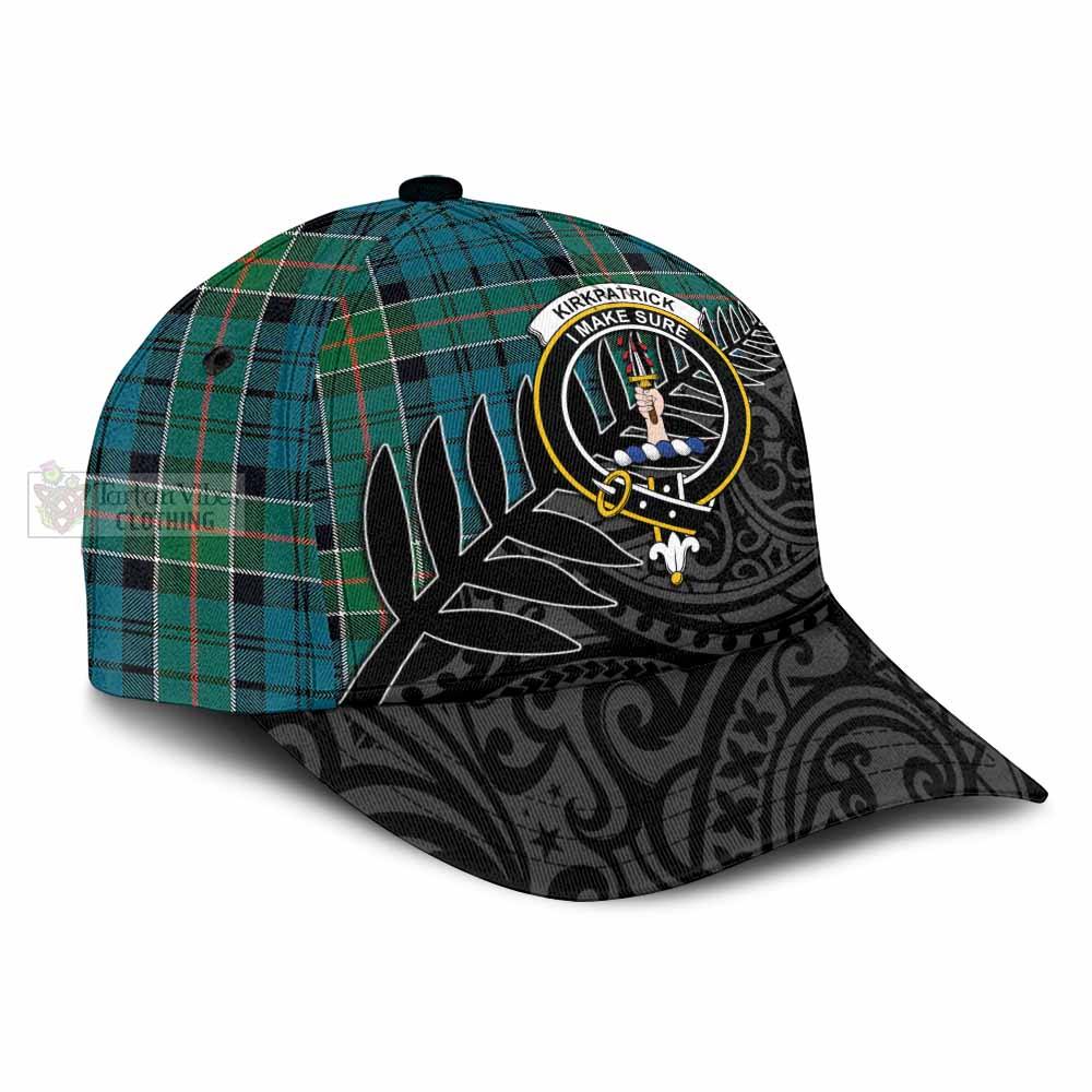 Tartan Vibes Clothing Kirkpatrick Tartan Classic Cap with New Zealand Silver Fern Half Style