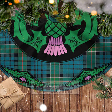 Kirkpatrick Tartan Christmas Tree Skirt Scottish Thistle Style