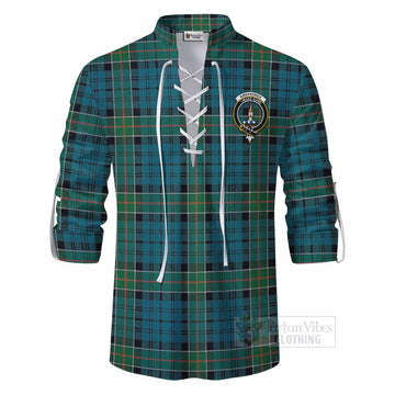 Kirkpatrick Tartan Ghillie Kilt Shirt with Family Crest DNA In Me Style