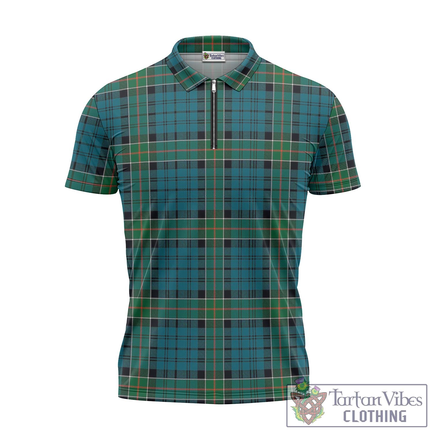 Tartan Vibes Clothing Kirkpatrick Tartan Zipper Polo Shirt