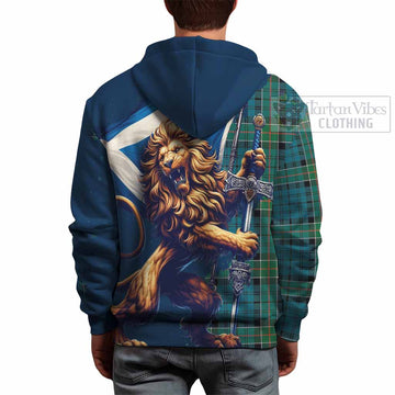 Kirkpatrick Tartan Family Crest Hoodie with Scottish Majestic Lion