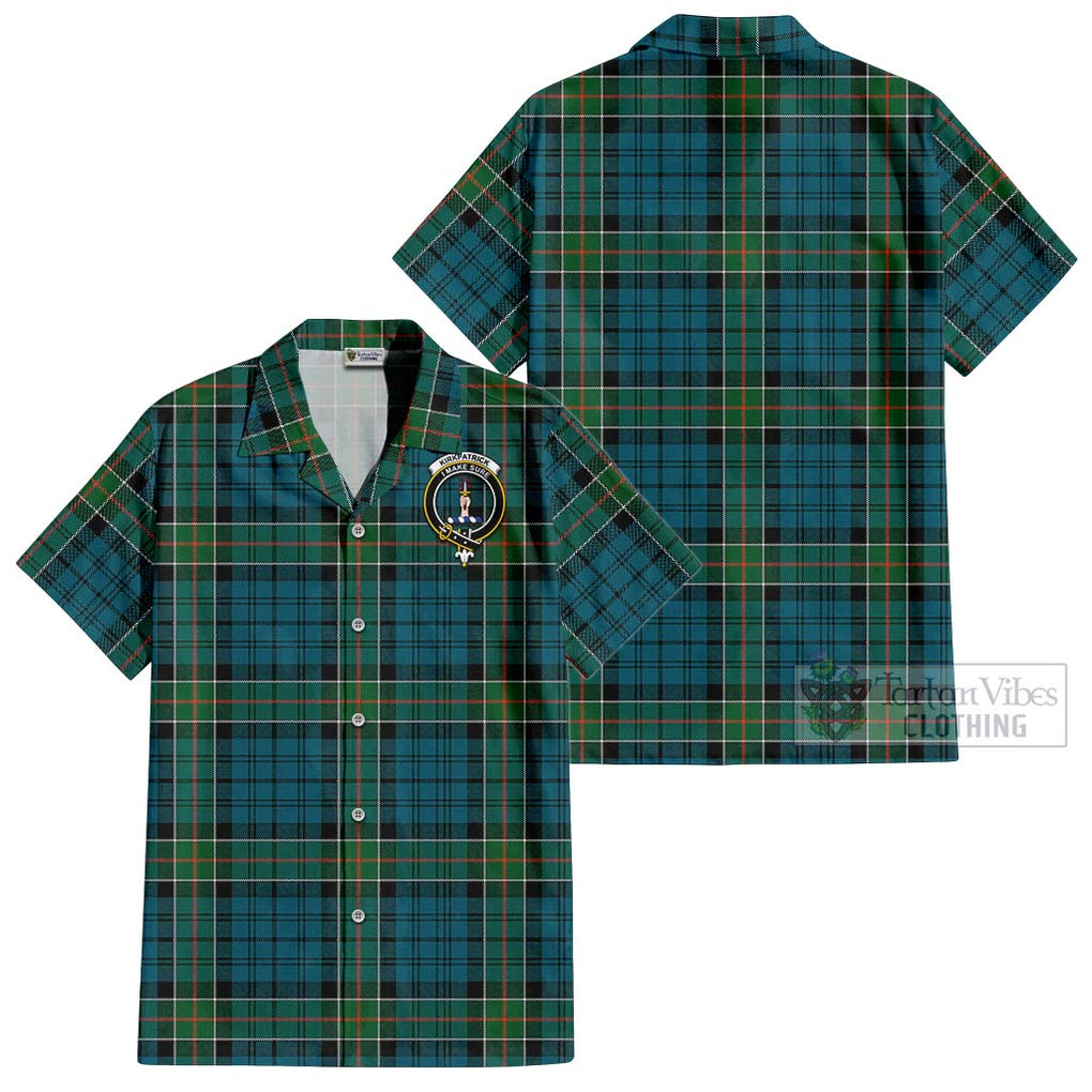 Kirkpatrick Tartan Cotton Hawaiian Shirt with Family Crest Kid - Tartan Vibes Clothing