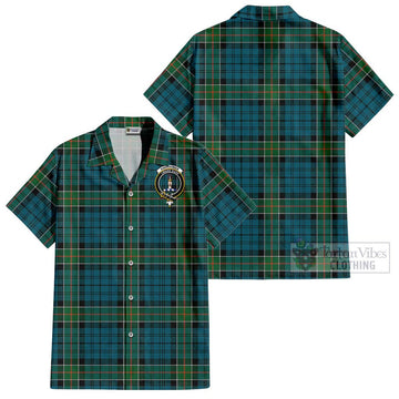 Kirkpatrick Tartan Cotton Hawaiian Shirt with Family Crest