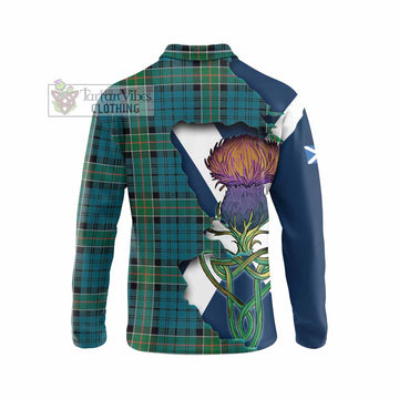 Kirkpatrick Tartan Family Crest Long Sleeve Polo Shirt Scottish Thistle Celtic Inspired - Tartan Vibes Clothing