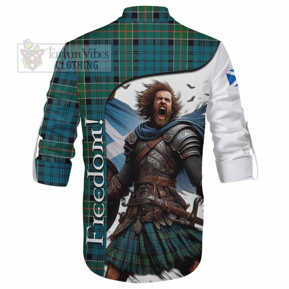 Tartan Vibes Clothing Kirkpatrick Crest Tartan Ghillie Kilt Shirt Inspired by the Freedom of Scottish Warrior