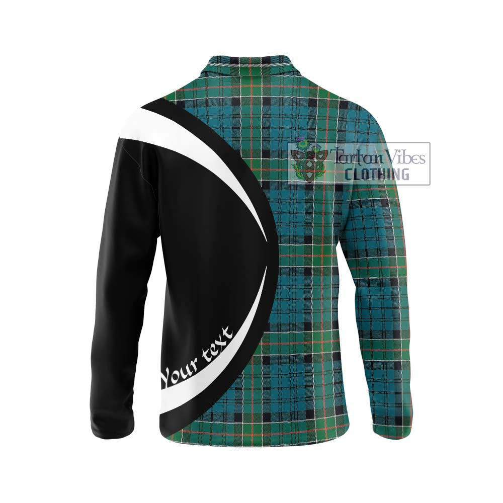 Kirkpatrick Tartan Long Sleeve Polo Shirt with Family Crest Circle Style - Tartan Vibes Clothing