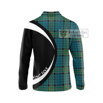 Kirkpatrick Tartan Long Sleeve Polo Shirt with Family Crest Circle Style