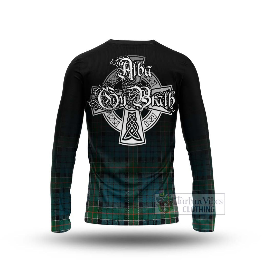 Tartan Vibes Clothing Kirkpatrick Tartan Long Sleeve T-Shirt Featuring Alba Gu Brath Family Crest Celtic Inspired