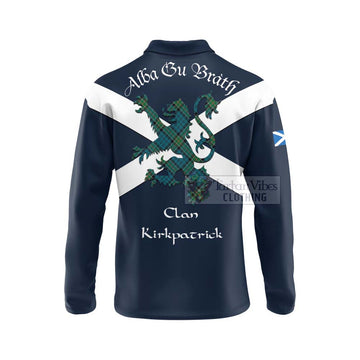 Kirkpatrick Tartan Lion Rampant Long Sleeve Polo Shirt  Proudly Display Your Heritage with Alba Gu Brath and Clan Name