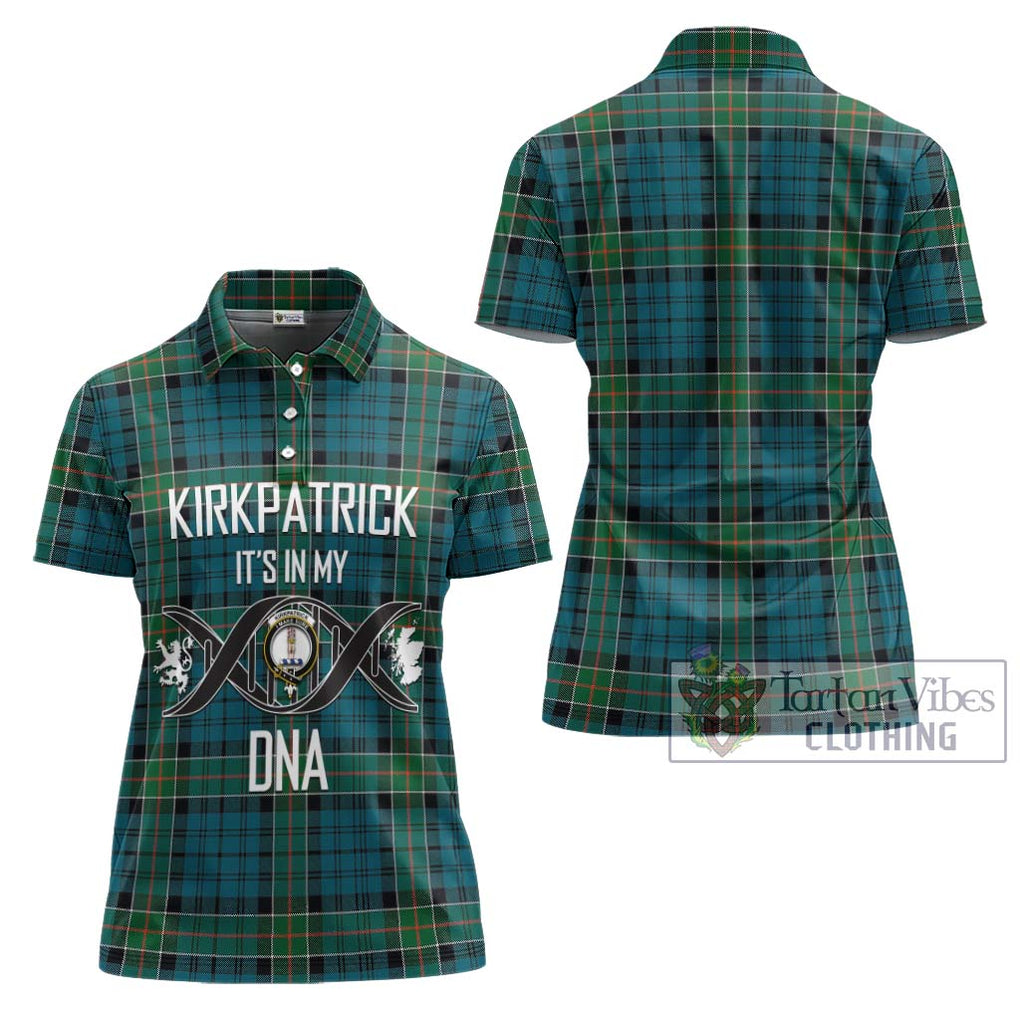 Kirkpatrick Tartan Women's Polo Shirt with Family Crest DNA In Me Style - Tartanvibesclothing Shop