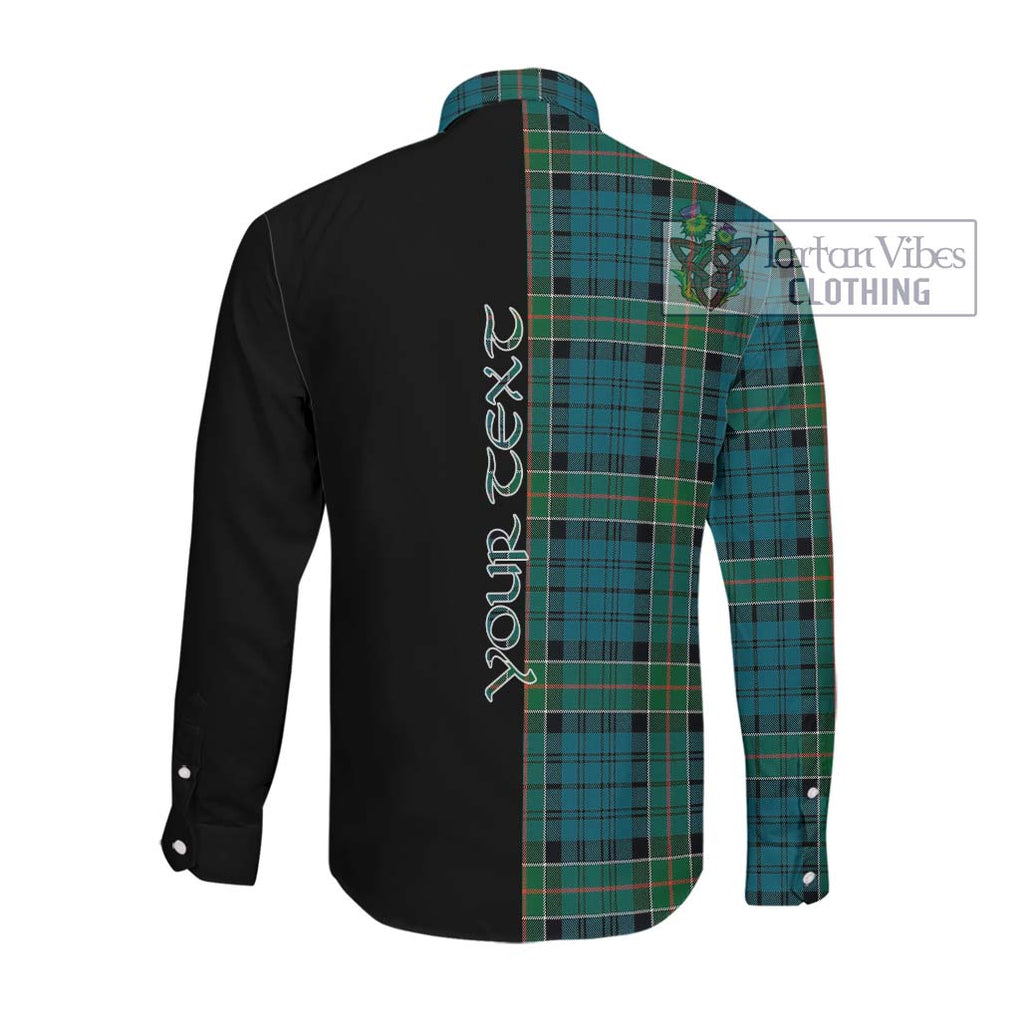 Kirkpatrick Tartan Long Sleeve Button Shirt with Family Crest and Half Of Me Style Men's Shirt - Tartanvibesclothing Shop