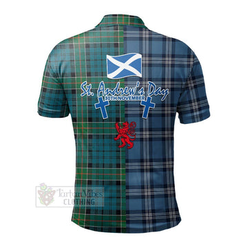 Kirkpatrick Tartan Polo Shirt Happy St. Andrew's Day Half Tartan Style