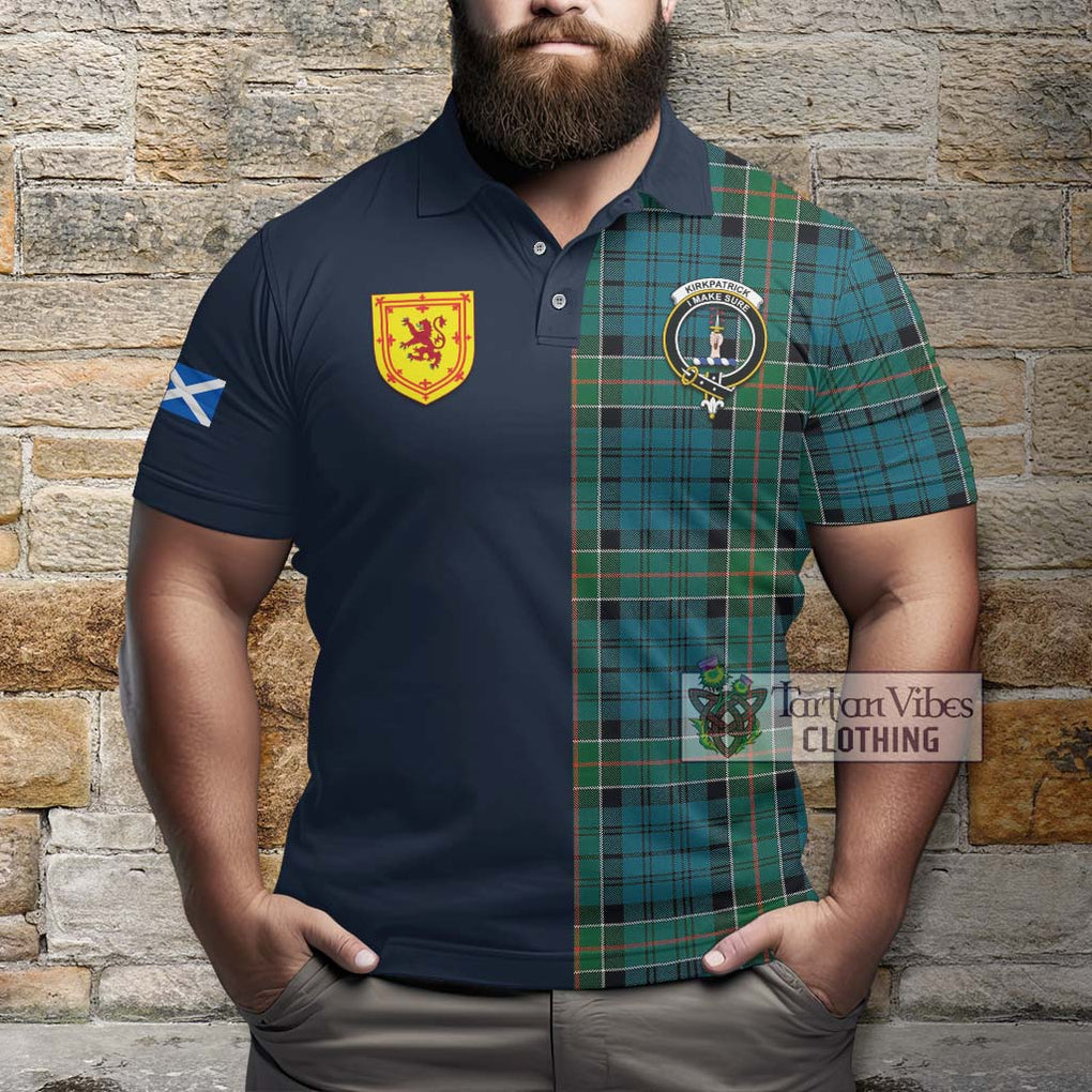 Tartan Vibes Clothing Kirkpatrick Tartan Polo Shirt with Scottish Lion Royal Arm Half Style