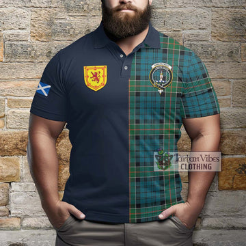 Kirkpatrick Tartan Polo Shirt Alba with Scottish Lion Royal Arm Half Style