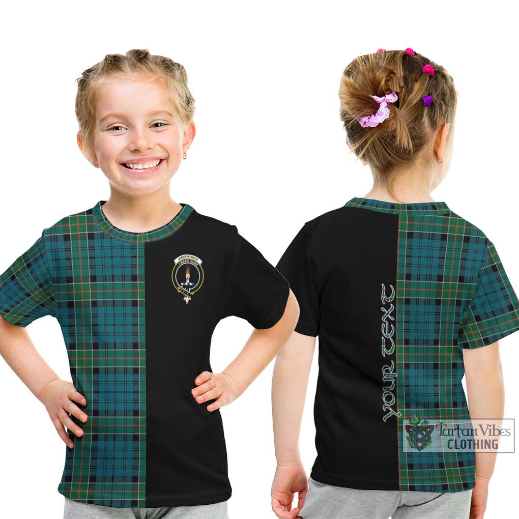 Kirkpatrick Tartan Kid T-Shirt with Family Crest and Half Of Me Style - Tartanvibesclothing Shop