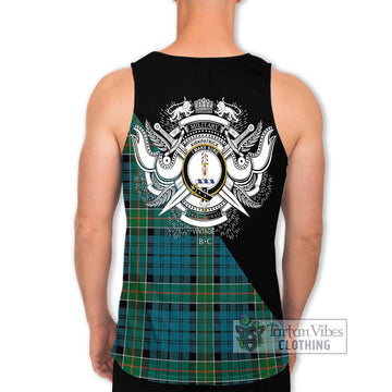 Kirkpatrick Tartan Men's Tank Top with Family Crest and Military Logo Style - Tartan Vibes Clothing