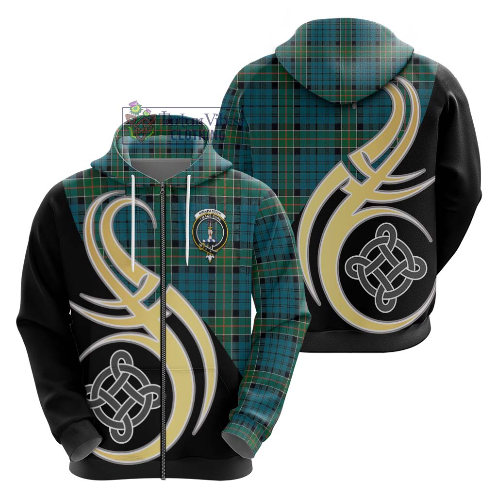 Kirkpatrick Tartan Hoodie with Family Crest and Celtic Symbol Style - Tartan Vibes Clothing