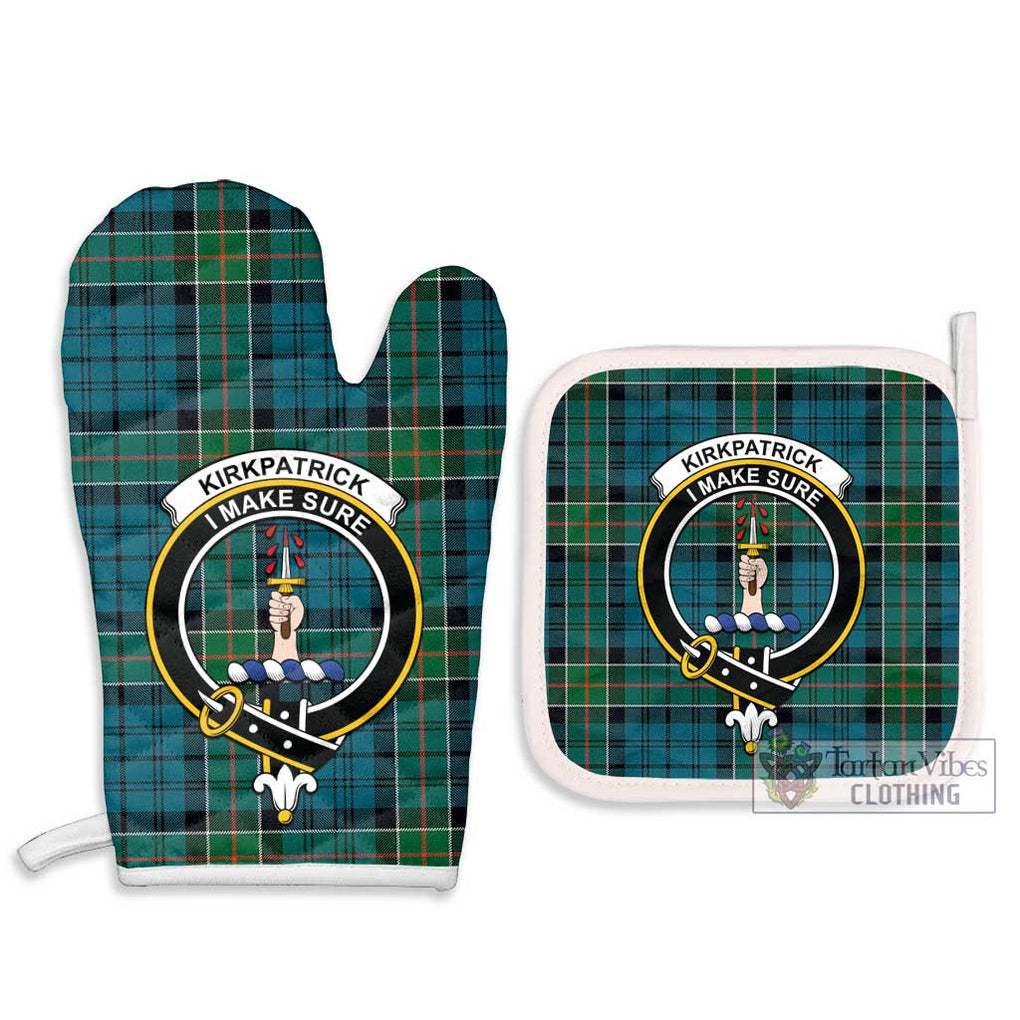 Kirkpatrick Tartan Combo Oven Mitt & Pot-Holder with Family Crest - Tartan Vibes Clothing