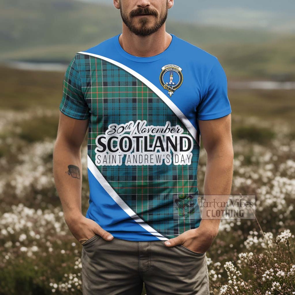 Tartan Vibes Clothing Kirkpatrick Family Crest Tartan T-Shirt Celebrate Saint Andrew's Day in Style