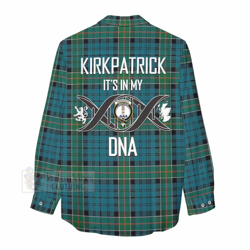 Tartan Vibes Clothing Kirkpatrick Tartan Women's Casual Shirt with Family Crest DNA In Me Style