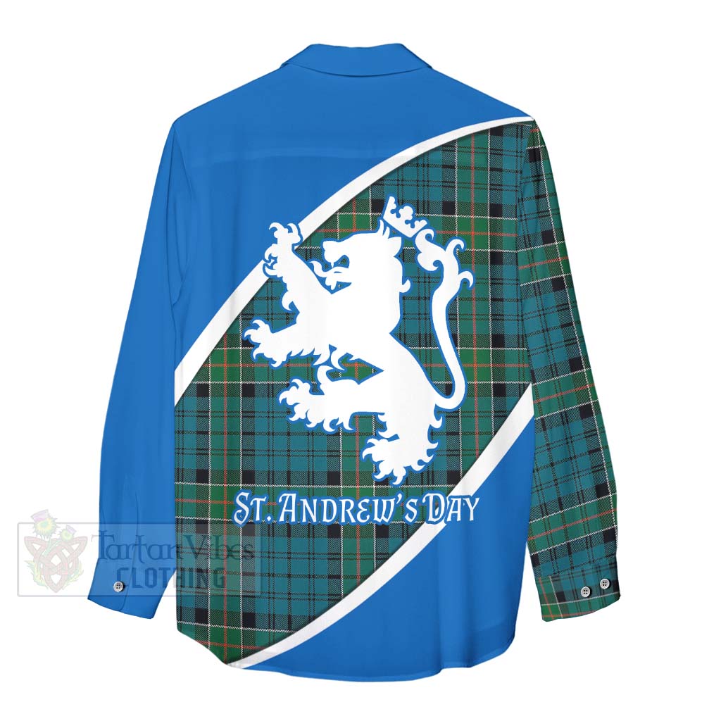 Tartan Vibes Clothing Kirkpatrick Family Crest Tartan Women's Casual Shirt Celebrate Saint Andrew's Day in Style