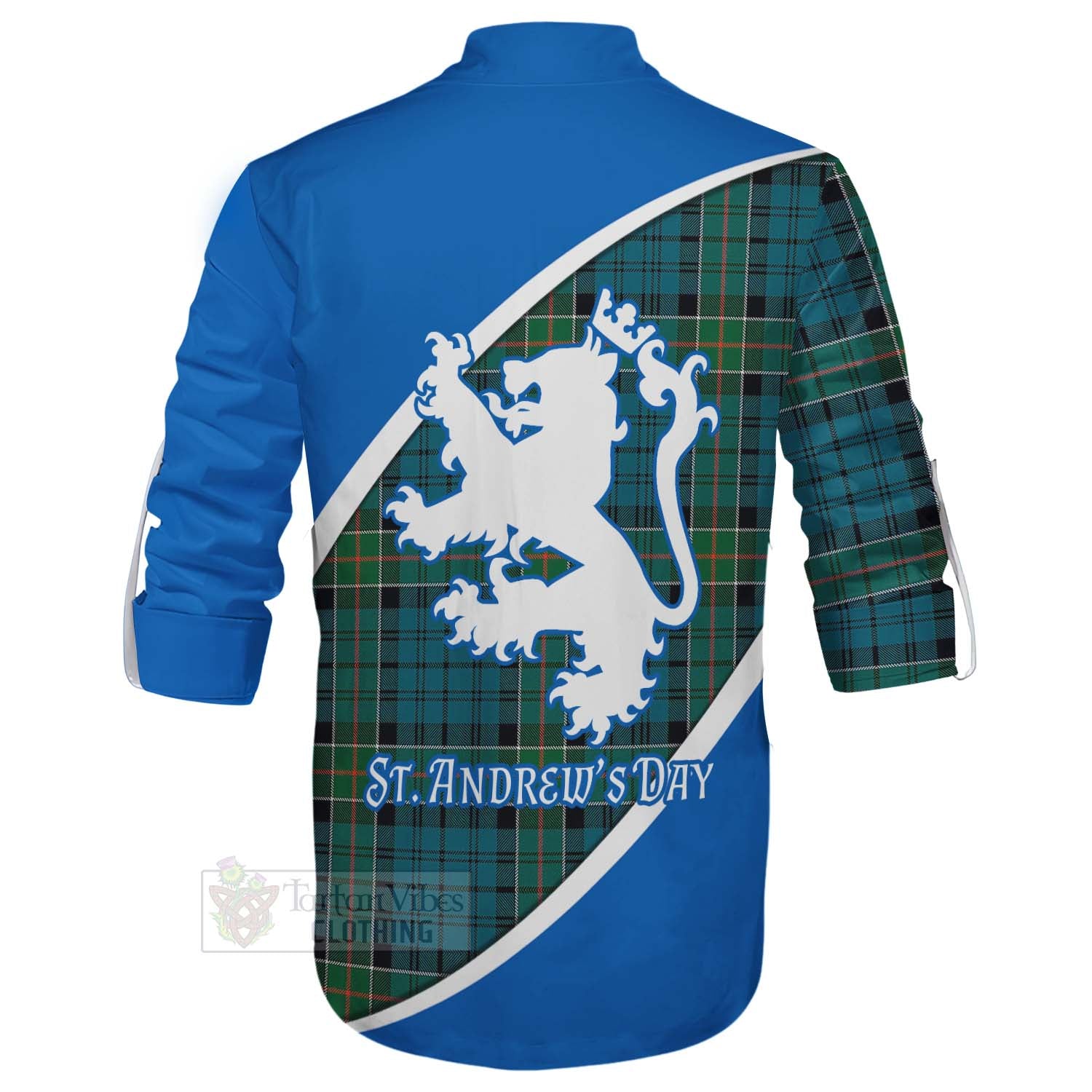 Tartan Vibes Clothing Kirkpatrick Family Crest Tartan Ghillie Kilt Shirt Celebrate Saint Andrew's Day in Style