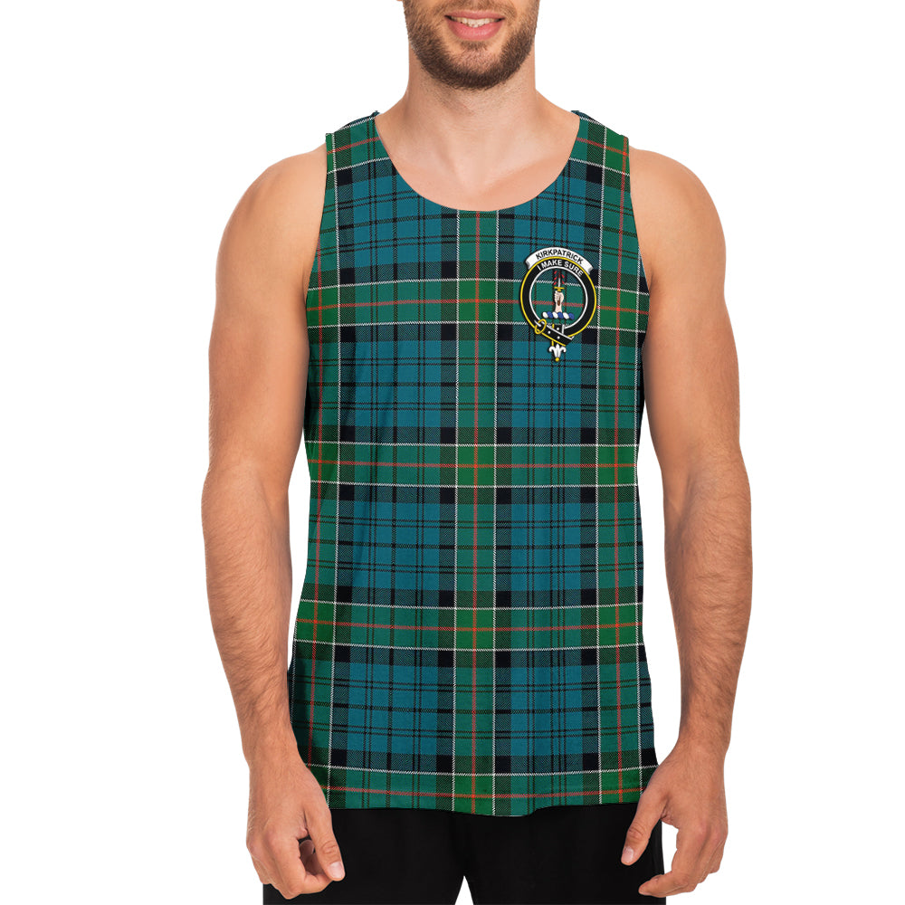 Kirkpatrick Tartan Mens Tank Top with Family Crest - Tartan Vibes Clothing