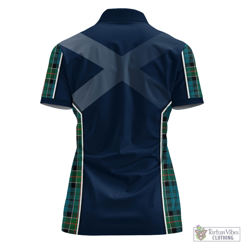 Kirkpatrick Tartan Women's Polo Shirt with Family Crest and Lion Rampant Vibes Sport Style - Tartan Vibes Clothing