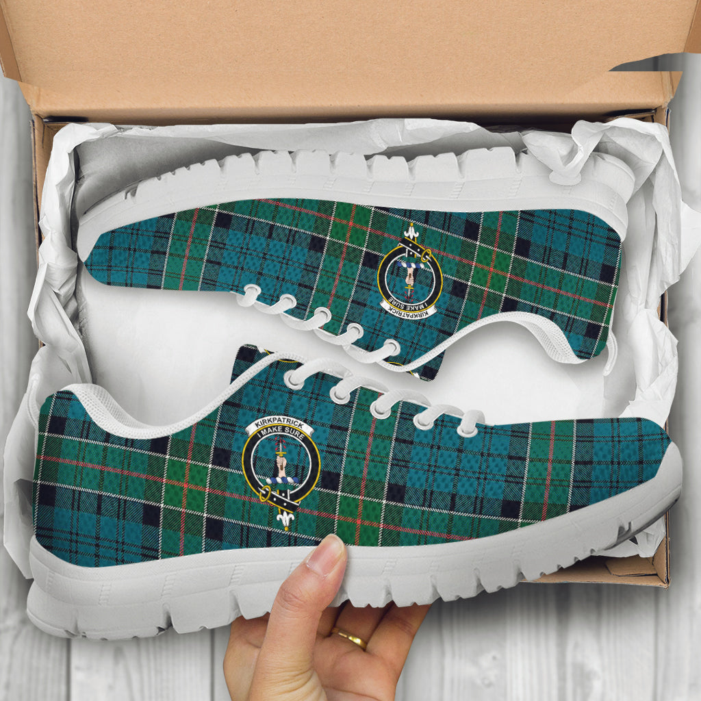 Kirkpatrick Tartan Sneakers with Family Crest - Tartan Vibes Clothing