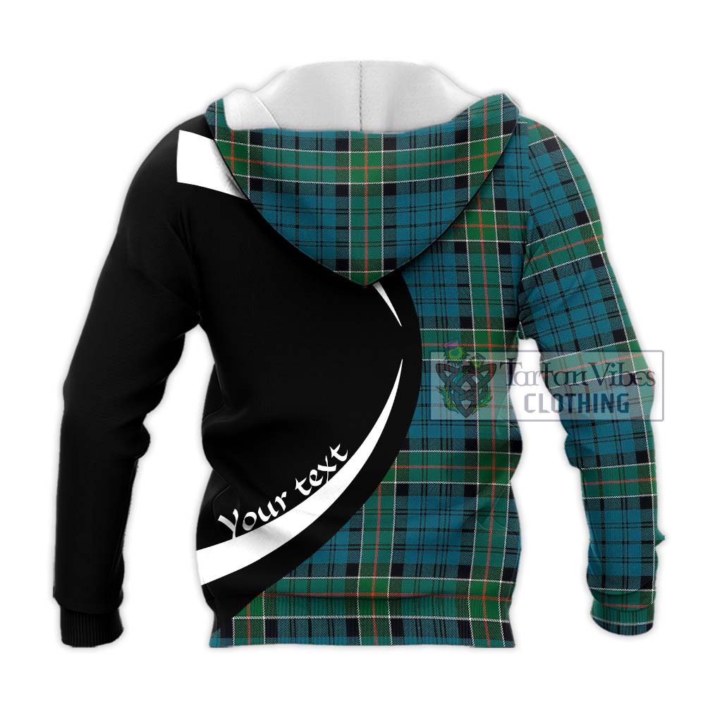 Kirkpatrick Tartan Knitted Hoodie with Family Crest Circle Style - Tartan Vibes Clothing