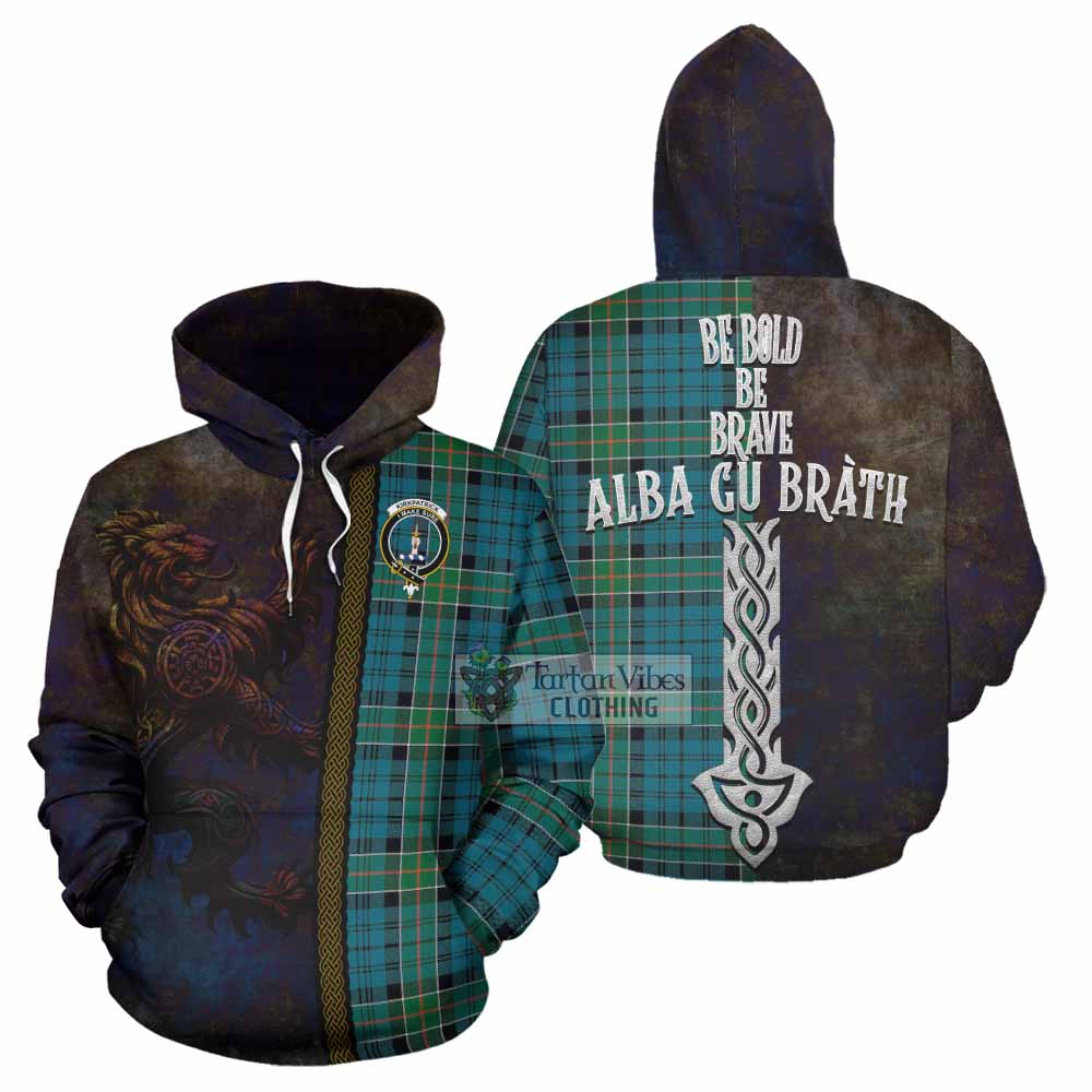 Kirkpatrick Tartan Family Crest Hoodie Alba Gu Brath Be Brave Lion Ancient Style - Tartan Vibes Clothing
