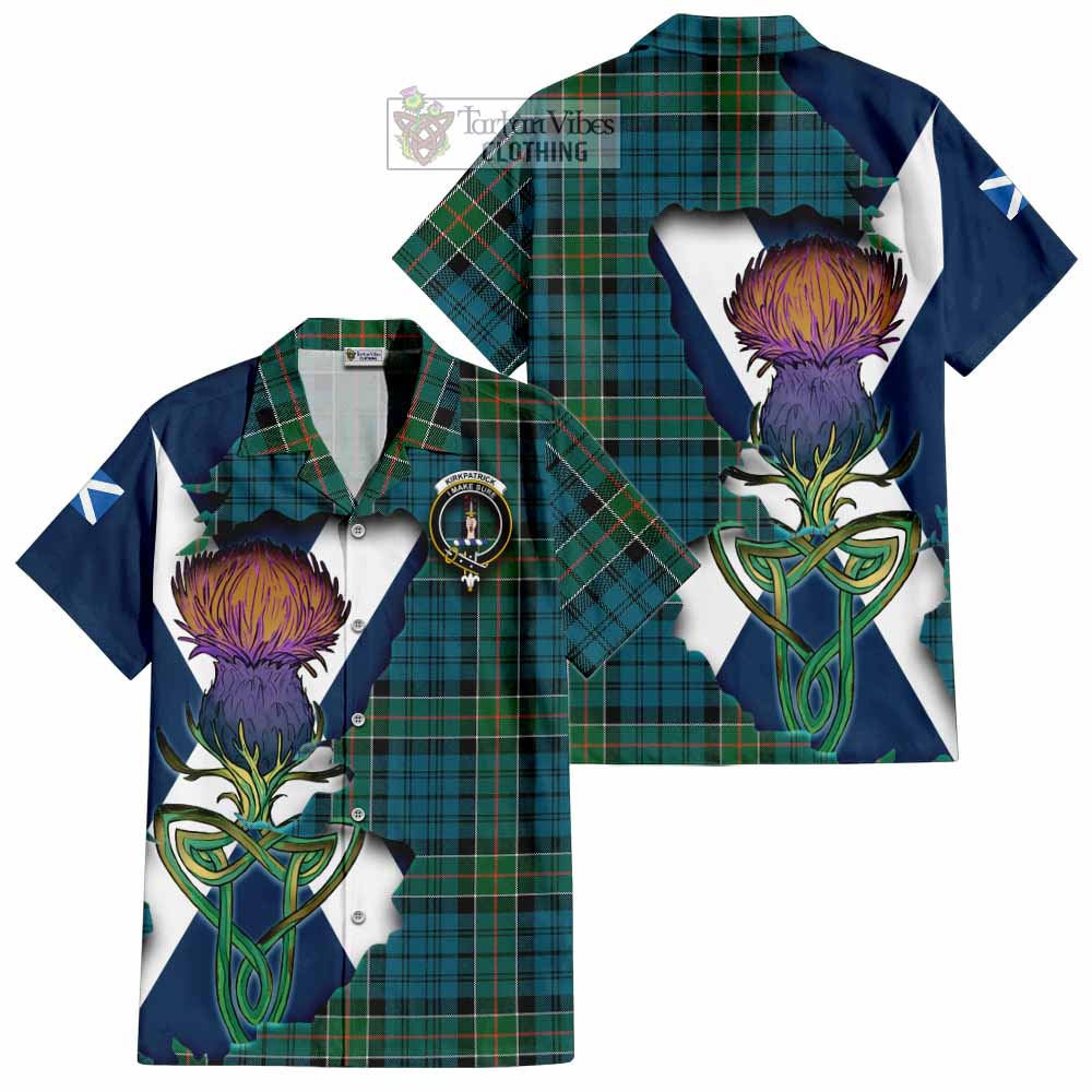 Kirkpatrick Tartan Family Crest Hawaiian Shirt Scottish Thistle Celtic Inspired - Tartan Vibes Clothing
