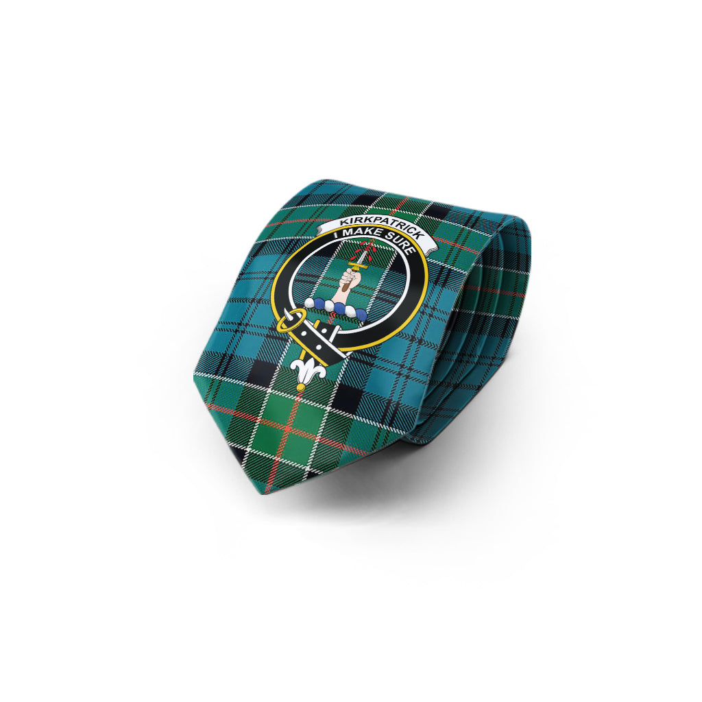 Kirkpatrick Tartan Classic Necktie with Family Crest - Tartan Vibes Clothing