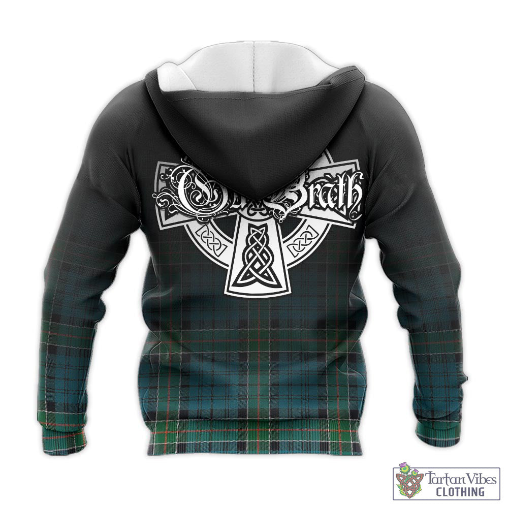 Tartan Vibes Clothing Kirkpatrick Tartan Knitted Hoodie Featuring Alba Gu Brath Family Crest Celtic Inspired