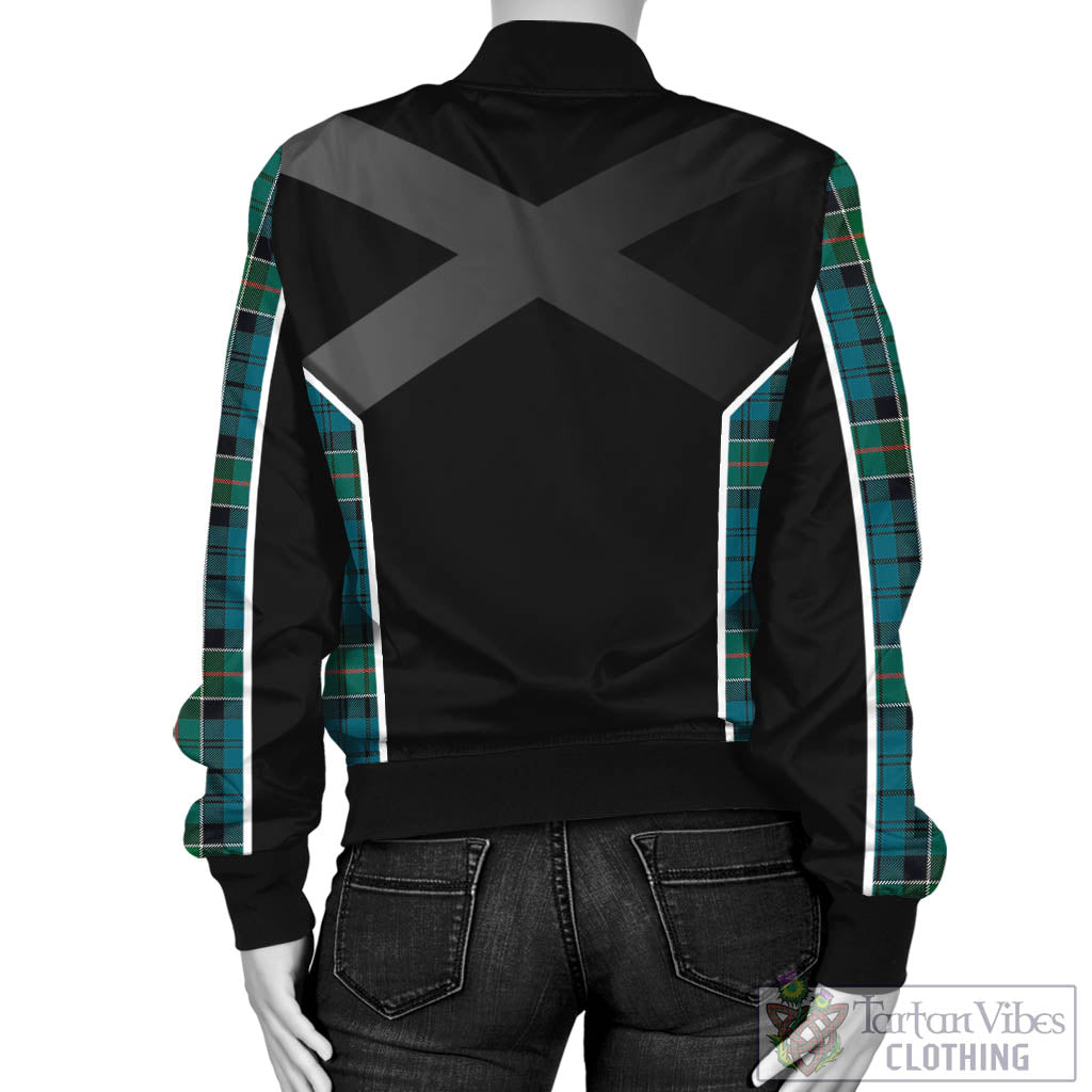 Tartan Vibes Clothing Kirkpatrick Tartan Bomber Jacket with Family Crest and Scottish Thistle Vibes Sport Style