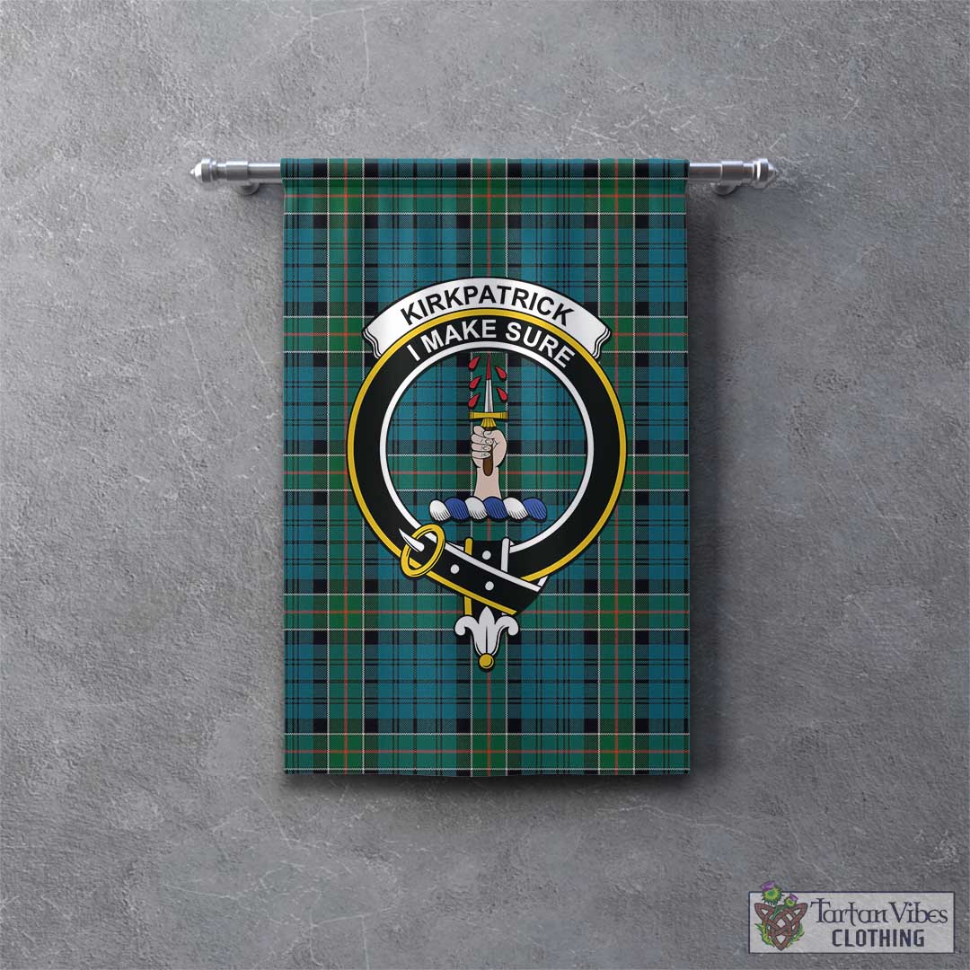 Tartan Vibes Clothing Kirkpatrick Tartan Gonfalon, Tartan Banner with Family Crest