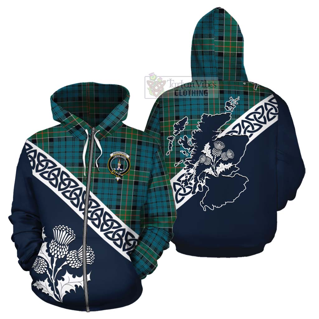 Kirkpatrick Tartan Cotton Hoodie Featuring Thistle and Scotland Map - Tartan Vibes Clothing