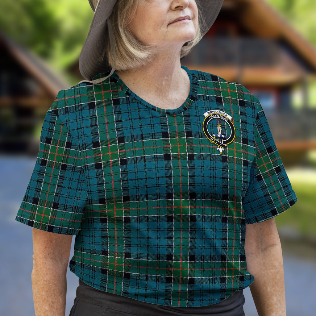 Kirkpatrick Tartan T-Shirt with Family Crest - Tartan Vibes Clothing