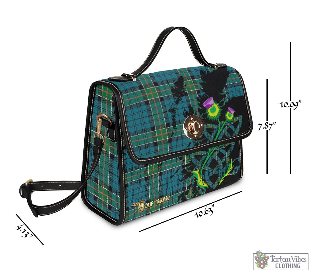 Tartan Vibes Clothing Kirkpatrick Tartan Waterproof Canvas Bag with Scotland Map and Thistle Celtic Accents