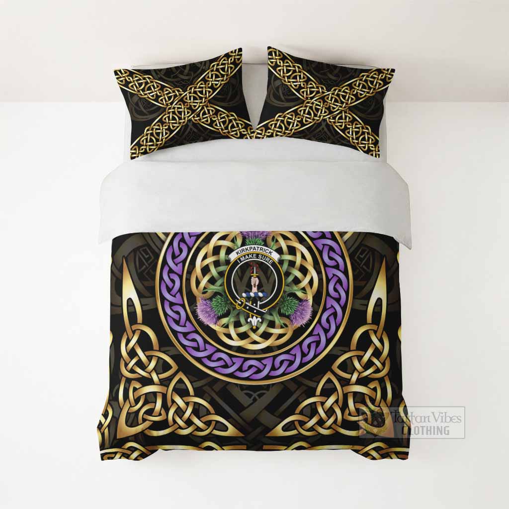 Kirkpatrick Clan Crest Bedding Set Celtic Scottish Thistle - Tartan Vibes Clothing