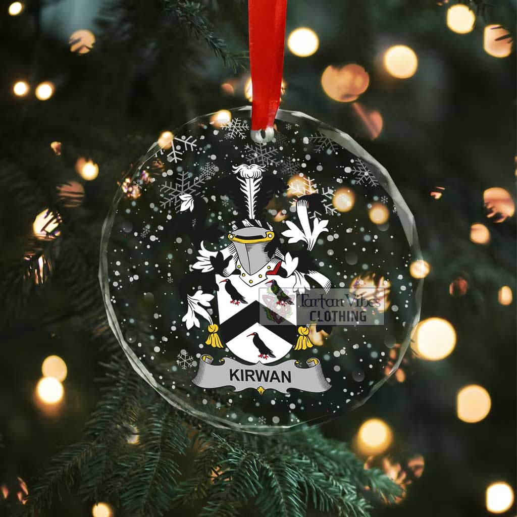 Kirwan Irish Clan Christmas Glass Ornament with Coat of Arms - 2D-tartanvibesclothing