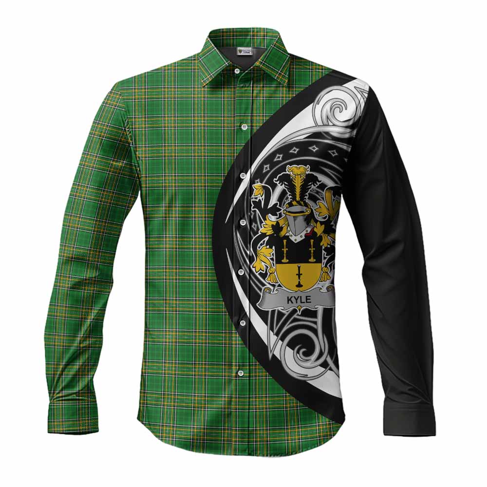 Kyle Irish Clan Long Sleeve Button Shirt Celtic Circle Style Men's Shirt S - Tartan Vibes Clothing