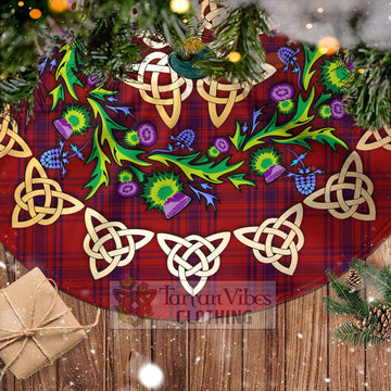 Kyle Tartan Christmas Tree Skirt with Thistle Celtic Knot Style