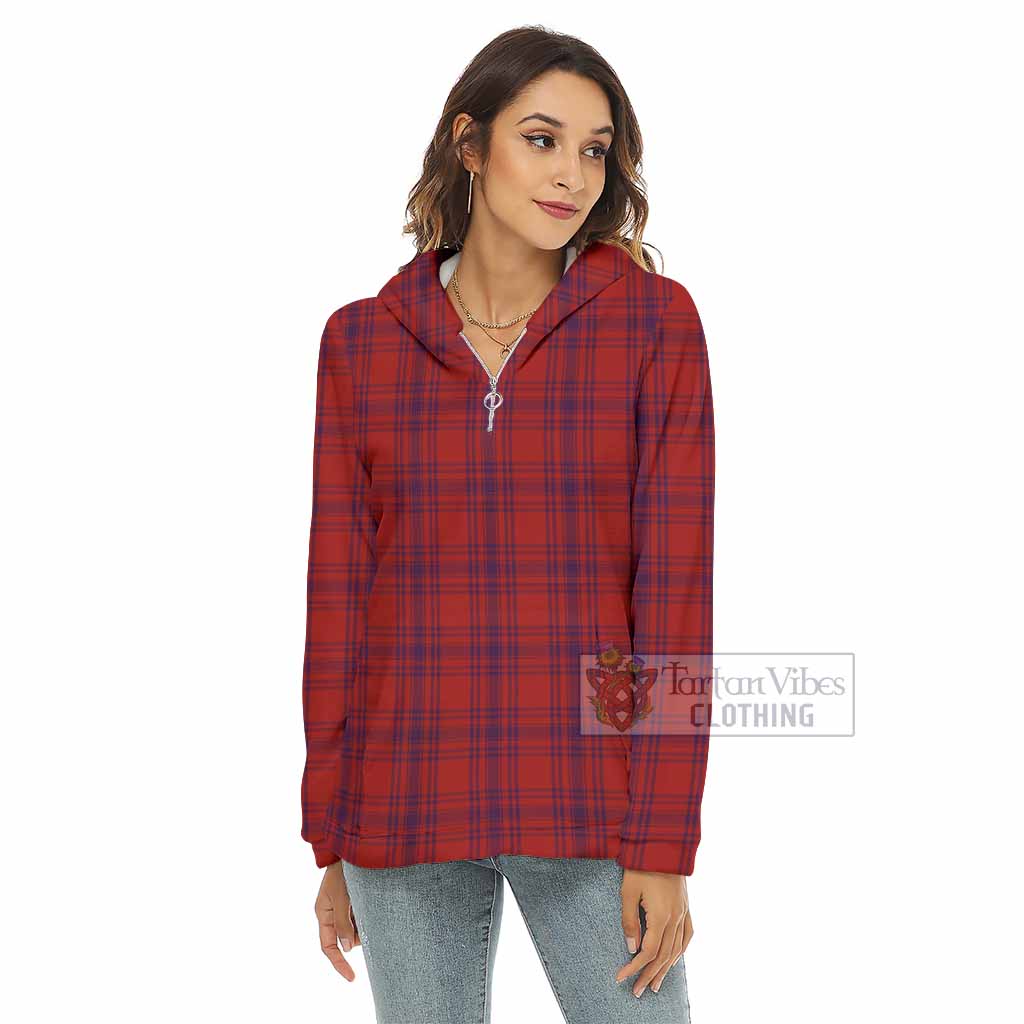 Kyle Tartan Women's Borg Fleece Hoodie with Half Zip - Tartan Vibes Clothing