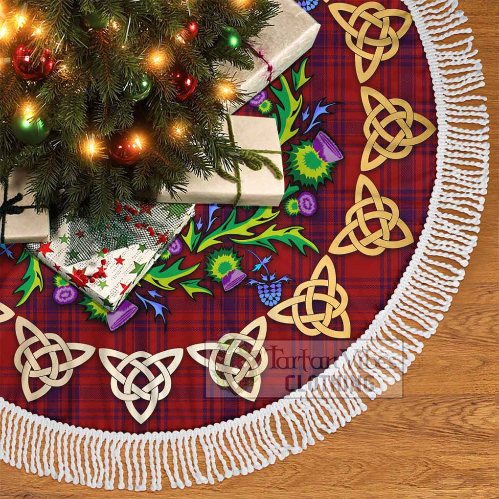 Tartan Vibes Clothing Kyle Tartan Christmas Tree Skirt with Thistle Celtic Knot Style